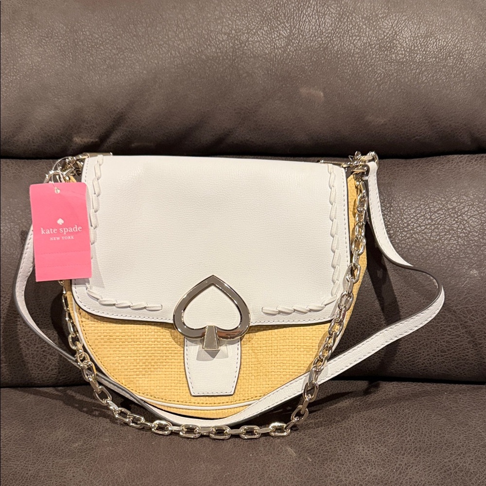Kate Spade White and Yellow Crossbody Bag